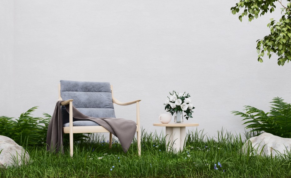 Minimal contemporary garden with clean paving and tailored planting